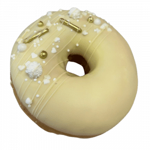 Hochzeit Donut mit weißen und goldenen Streusel