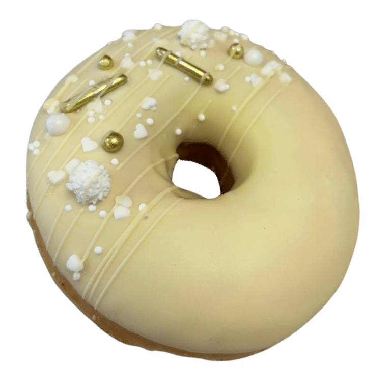 Hochzeit Donut mit weißen und goldenen Streusel