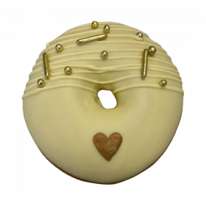 Hochzeit Donut goldene Perlen und Stangen mit Streifen Herz