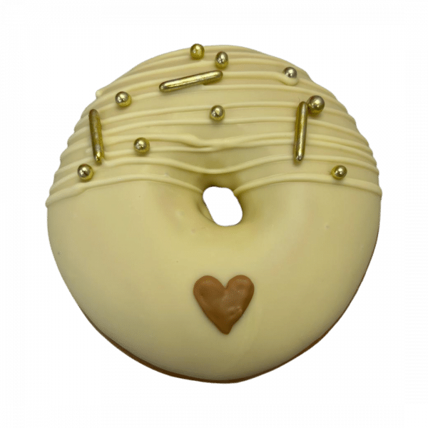 Hochzeit Donut goldene Perlen und Stangen mit Streifen Herz