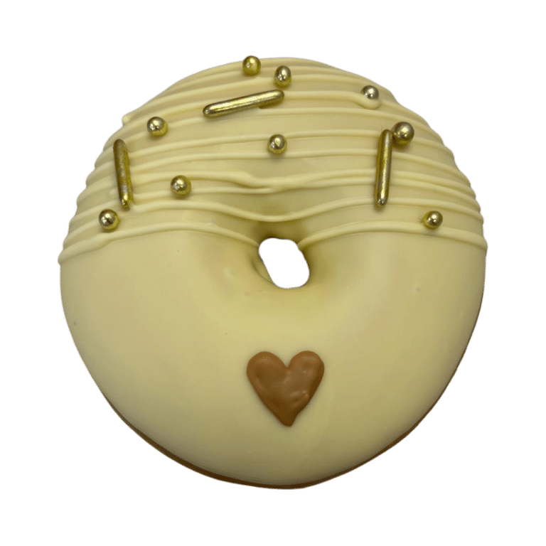 Hochzeit Donut goldene Perlen und Stangen mit Streifen Herz