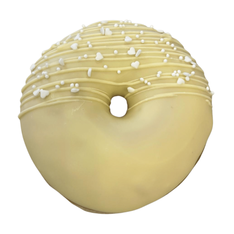 Hochzeit Donut weiße Streusel mit Streifen