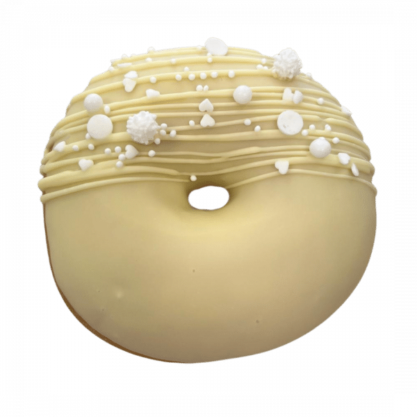 Hochzeit Donut weiße Streusel mit Streifen