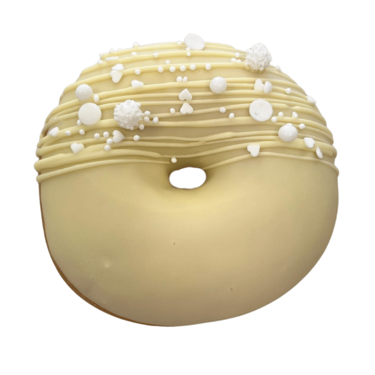 Hochzeit Donut weiße Streusel mit Streifen