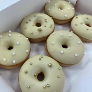 gemischte Hochzeit Donutbox - Perlen gold und weiß