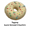 Donut mit bunten Streusel und Konfetti