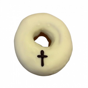 Donut weiß mit Kreuz